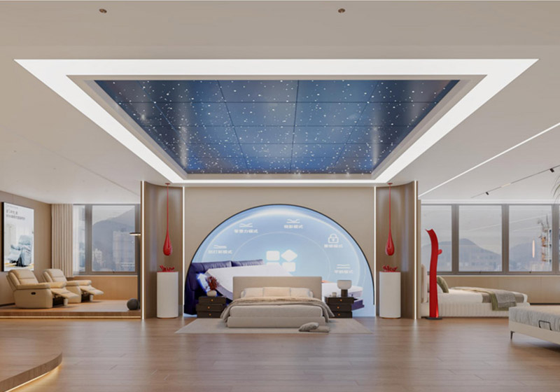 黃臺家居廣場床墊展廳辦公室軟裝設計